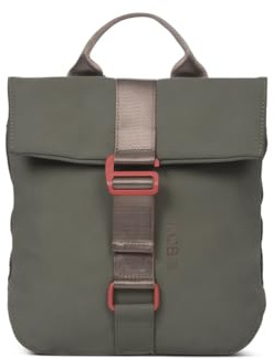 KCB Zaino antifurto piccolo Chain | Design sicuro e pratico | Tasche multiuso con cerniera | Materiale resistente| Maniglie regolabili | 100% vegano, Kaki, S
