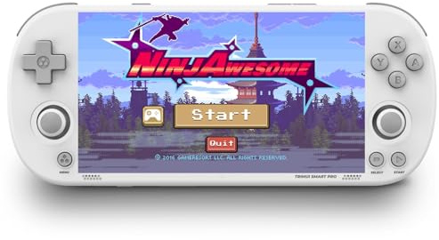 Smart Pro Consola Retro Portatil, Pantalla IPS de 4,96 Pulgadas, Consola de Videojuegos Portátil con Sistema Linux de Código Abierto, 14300 Juegos Clásicos(White)
