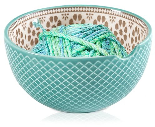 Ciotola di lana, ciotola per filato, ciotola per filati, ciotola per filati a maglia, ciotola di lana, per accessori all'uncinetto, regali fai da te (15,5 x 9,5 cm)