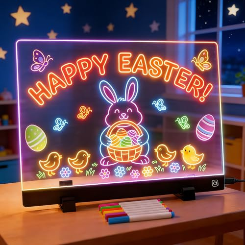 16-Inch LED Drawing Board for Kids | Light Up Doodle Board Glow Drawing Tablet | Reusable Kid Drawing Pad Toy | Arts Supplies Crafts for Kids Ages 4-8 | Creative Art Birthday Gifts for Girls Boys