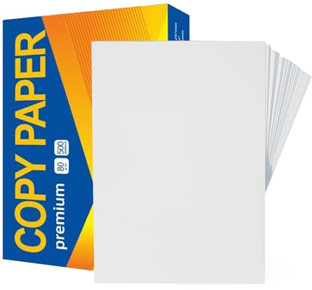 A4 Printer Paper 80gsm – 500 Sheet Ream | White Copy Paper for Inkjet, Laser Printers & Photocopiers