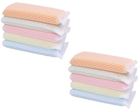 TOVINANNA Cleaning Pad Sponge Scrubber 10Pcs Double-Sided Scouring Pads Kitchen Cleaning Cloths for Dishwashing and Random Color