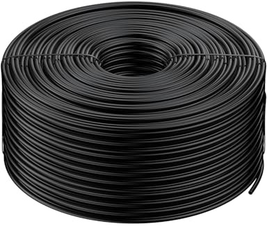 Pawfly Tubo per irrigazione a goccia, 152 m, 6,35 mm, in polietilene, nero, per irrigazione da giardino, tubo vuoto per sistemi di irrigazione a goccia