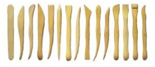 Modellierwerkzeug Set Holz Modellierhölzer ca. 20 cm - 15 Stück