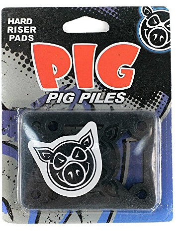 Pig Piles Skateboard Risers Hard Black 1/8