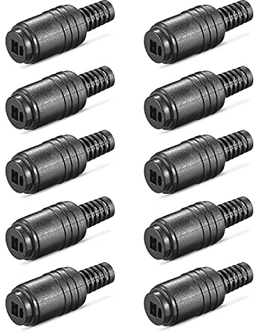 10x DIN Lautsprecherbuchse | mit Schraubanschluss | Gerade Schraubbar Knickschutz 2,2 mm | Boxen Audio Adapter Kabelanschluss Lautsprecher Buchse Kupplung | Schwarz | 10 Stück