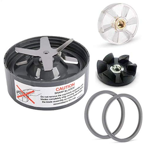 LATERN Replacement Extractor Blade Stainless Steel Blade Base Juicer Accessories Part Fits for 600/900W NutriBullet Blender (with Blade Gear, Base Gear, Silicone Gasket)