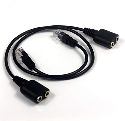 Ytian 2 Stück Headset Adapter RJ9 Stecker auf 3,5 mm Buchse Headset Telefon Mikrofon Audio Splitter Adapter Kabel