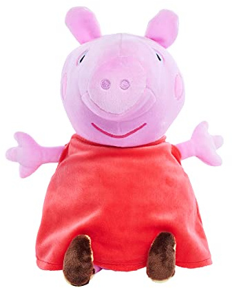 Simba Peppa Pig Plüschfigur mit Sound 22 cm – spricht und lacht auf Knopfdruck – Kuscheltier für Kinder ab 0 Jahren – bekannt aus der TV Serie – Geschenkidee für Mädchen Jungen – weich und hochwertig