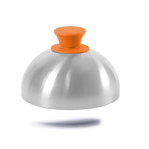 Gastronette Campana para hamburguesa, campana naranja Cloche para asar y derretir hamburguesas con queso, campana para hamburguesas, filetes de hamburguesa, queso para derretir, acero inoxidable,