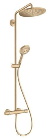 hansgrohe Duschsystem Croma Select S Showerpipe 280 Regendusche (Duschkopf, Duschstange, Thermostat, Schlauch, 3 Strahlarten) Brushed Bronze