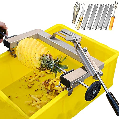 MNSSRN Máquina peladora de piña de Mano, máquina peladora de piña de Acero Inoxidable, Debe instalarse con un Mango, Adecuada para Frutas