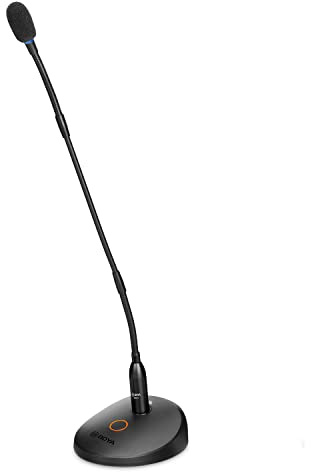 BOYA Desktop Gooseneck Condenser Microphone 18 Podium Microphones with Mute Button LED Indicator XLR Mic for Meetings Video Conferences Streaming Lectures BY-GM18C