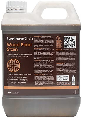 Wood Floor Stain (Black, 2.5L) – Highly Concentrated, Quick Drying Wood Stain for All Types of New & Reclaimed Timber Flooring – Water Based and Low Odour