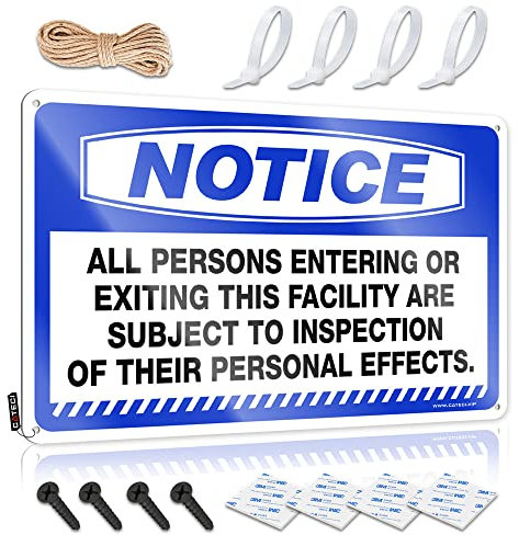 Dsoluuing Cool Room Accessories for Teens Boys Notice All Persons Entering Or Exiting This Facility are Subject to Inspection Tin Sign Decor for Man Cave Sarcastic Signs (Size : 30X40CM)