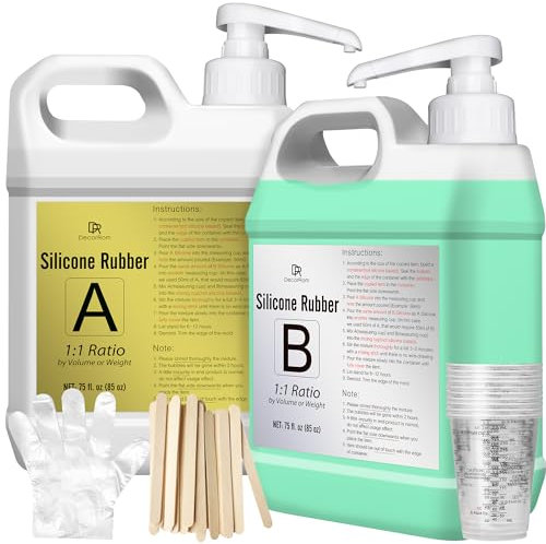 Gomma di Silicone - 170oz / 4.4L Silicone Liquido Elastica 15A Verde con Pompe per Realizzazione di Stampi in Silicone, Colata, Stampi Resina DIY, Stampo per Candele, Stampi Sapone, Fare Artigianato