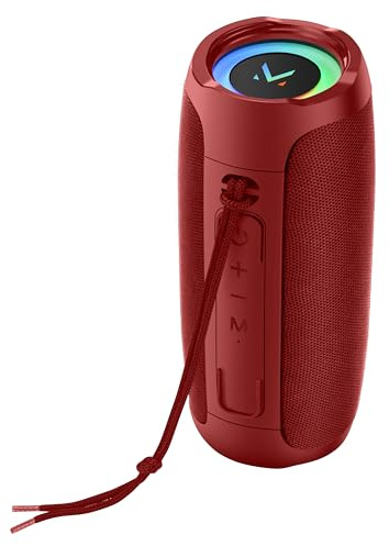 MAJESTIC FLASH - Speaker Bluetooth luci led multicolore, Ingressi USB/MicroSD/AUX, batteria ricaricabile, Funzione TWS, Rosso