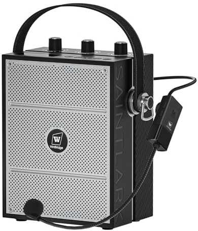 Amplificador de voz, sistema PA portátil con micrófono y altavoz inalámbricos, micrófono portátil Bluetooth de 40 W y altavoz para profesores, hablar en público, eventos, megáfono manos libres con