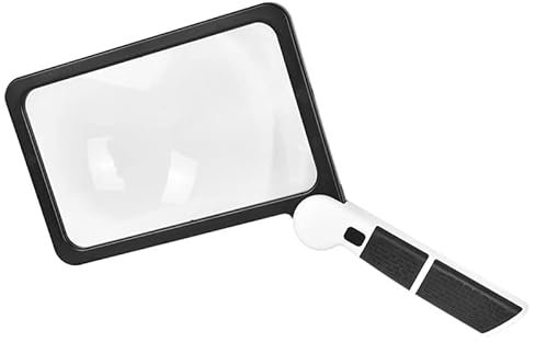 mumisuto Lente D'Ingrandimento Da Lettura Pieghevole, 5X Grande Rettangolo Di Lettura Lente Con Led, Portatile Lente D'Ingrandimento Perfetta Per Libro, Cucito, Ipovedenti E Anziani