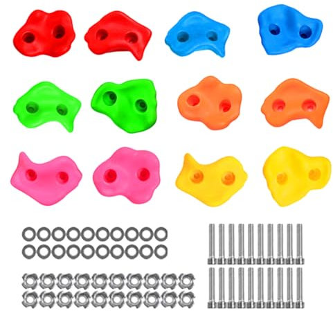 Eastuy Presas de Escalada en Roca para niños,Muro de Escalada en Roca para niños - Coloridos Kits de Agarre para Pared de Escalada,Accesorios de Juegos para trepar árboles, Juegos de Patio
