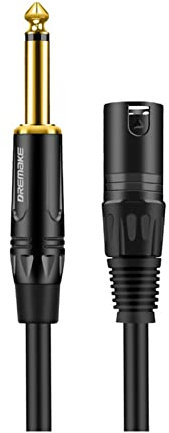 Jack audio cable 6.5mm/6.35 mm 1/4 Inch TS Male to XLR Male Audio Stereo Mic Cable Mono 1/4'' to XLR Cable for Speaker, Stage, Pro Audio Audio jack cable (Color : Noir, Size : 1.5m)