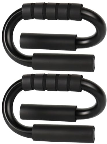 ARVALOLET Fitness Liegestützgriffe S-förmig, Schaumstoff, Schwarz, Bis 150kg Belastbar