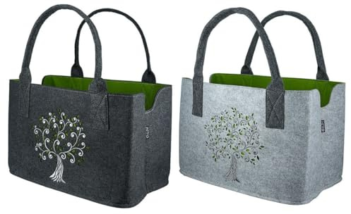 Generisch MF Filztasche Lebensbaum Shoppingtasche Tragetasche, Handtasche, Geschenk, Einkaufstasche,Baum Breite 40cm Filz
