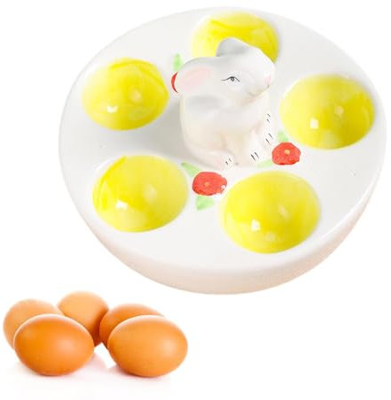 Support à œufs en forme de lapin – Coquetier en céramique – Support à œufs de lapin, coquetier créatif pour décoration de maison, café et restaurant