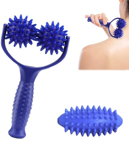 Fosoloni 3 Stück MassagebäLle Massage Roller, Massageroller Mit Griff, Igelball massageroller mit griff Massageroller RüCken, Igelball FußMassage, für Beine RüCken Arme Schultern Muskelschmerzen