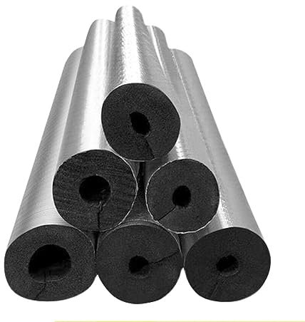 6 Stück Rohrisolierung Selbstklebendes Schaumisolierrohr Frostschutzisolierrohr für Den Außenbereich Aluminiumfolie-Isolationsrohr 40 cm Länge, Dicke 20.0 mm, ID 22/27/34/43/48/60/76/89/114.0 mm(ID7/8