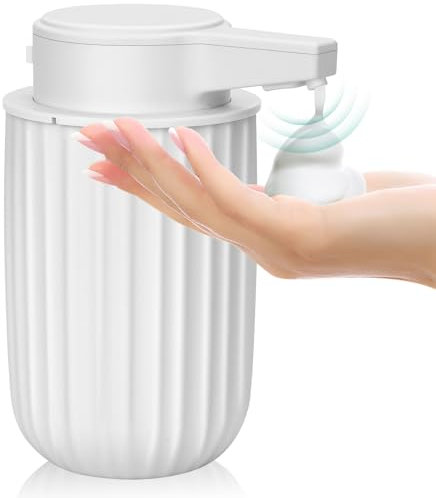 Seifenspender Automatisch Schaumseifenspender Elektrischer Seifenspender Mit Sensor 250ML Soap Dispenser Automatic USB-Aufladung IPX5 Waterproof FüR Bad KüChe Weiß