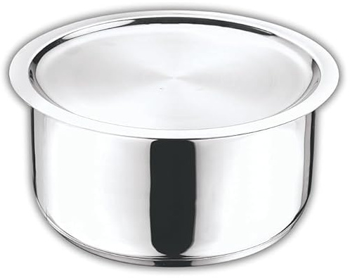 ZenithCart Stainless Steel Patila with Lid | Ganji/Topiya Pot for Indian Cooking | 1.1 L Capacity | Pack of 1 | Ships from India