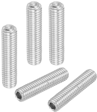 PATIKIL 50 Stück Madenschraube M8 x 35mm, 304 Edelstahl Madenschrauben Set für Türklinken Halterung Möbel Lampen Wasserhahn Reparaturen, Silber Innensechskant Gewindestifte Schrauben Set