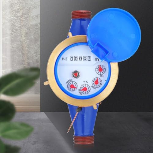 DIN15 Trockener Wasserzähler, Wasserdurchflussmesser für Rotor-Typ, digitale Wasserzähler, Kupferanschluss für Garten und Zuhause
