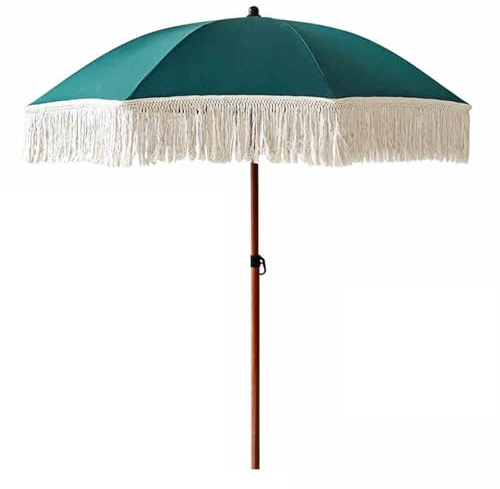 180 Cm Klappbarer Gartenschirm, Outdoor-Strandschirm Mit Fransen, 50+ UV-Schutz, Sonnenschirm Für Pool, Terrasse, Balkon