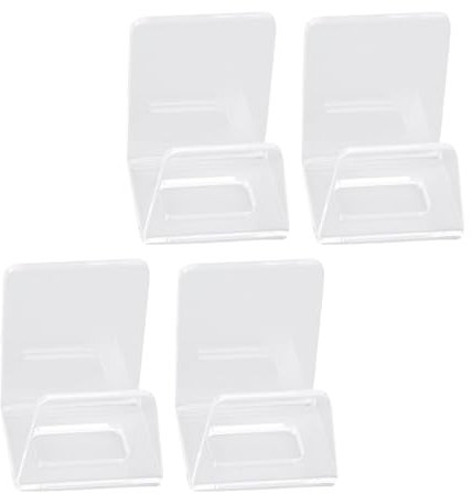 Qcwwy Adhesive Sink Caddy 4Pcs Acrylic Sponge Holder No Drill Adhesive Kitchen Sink Dishcloths Holder Dish Washing Scrubbing Pads Storage Rack for Organizing Steel Wool Dishcloth