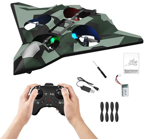 Ferngesteuertes Flugzeug, 2,4 GHz RC Flugzeug mit LED, Quadrocopter für Erwachsene und Kinder, USB-Aufladung, Flugzeuge, ferngesteuertes Segelflugzeug, für Anfänger, Geschenke, ferngesteuertes
