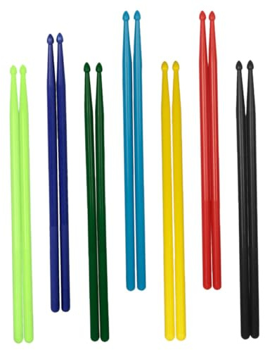 SOIMISS 7 Paar 5a Nylon Drumsticks für Schlagzeug mit Farbiger Oberfläche Komfortabler Griff für Zuhause und Schule