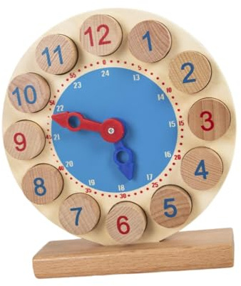 LeeQinersw Holzuhr Spielzeug Zum Lernen Uhr für