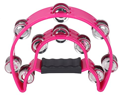 Yctze Halbmond-Musik-Tamburin mit Zweireihigen Schellen – Handheld-Percussion für Kinder und Erwachsene, Perfekt für KTV, Partys und Instrumentalensembles – aus Strapazierfähigem, Kratzfestem Material