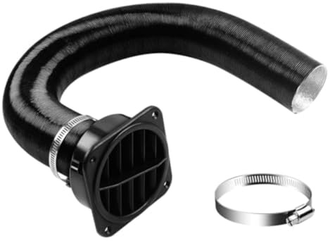 Gettimore 60 mm Heizungskanalrohr, 100 cm, Nitrilkautschuk und Nylonfaser-Draht, Lüftungsschlauch mit Edelstahl-Klemmen, für Eberspacher Webasto Propex 2000 W 6000 W Systeme, inklusive Luftauslass
