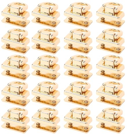 20 pezzi D Ring rivetti 360° girevoli con vite per borse in pelle, kit di ferramenta per collari e cinture in pelle, D Ring rivetti in lega di zinco 12,5x19,5 mm (Oro)