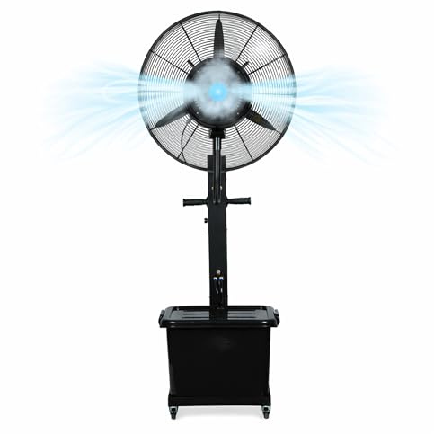 SOLEILUX Ventilatore Nebulizzatore Raffrescatore 66 cm con Tanica 41L, 3 Velocità, Altezza 175 cm, 260W 220V, Raffrescatore ad Acqua per Esterni, Eventi, Ristoranti, Bar e Giardini
