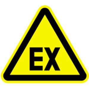 Schild Warnung vor explosionsfähiger Atmosphäre 10cm sl Alu