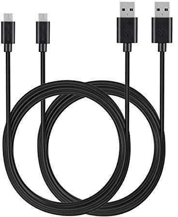 MaGeek [Pack of 2pcs] 10ft / 3.0m Premium Extra Long Micro USB to USB Cable High Speed USB 2.0 A Male to Micro B for Samsung, HTC, Sony, Motorola, LG, Google, Nokia and More(Black)