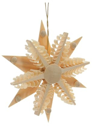 Rudolphs Schatzkiste Baumbehang Kieferstern mit Spanbaum BxHxT=8x8x1,5cm NEU Weihnachten Baumschmuck Holzschmuck Holz Seiffen Erzgebirge Strauchbehang Dekoration