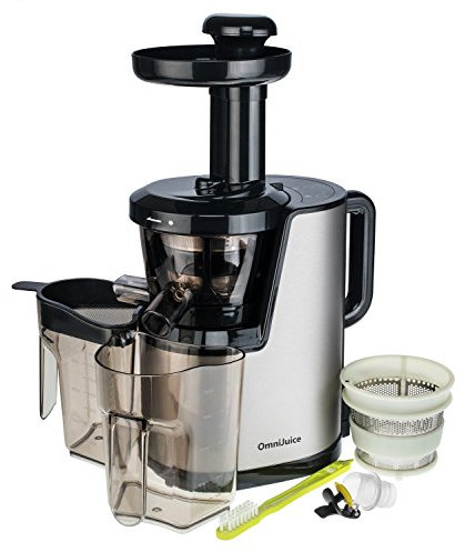 OmniJuice Extracteur de jus pour légumes et fruits en argent I Presse-agrumes électrique avec 43 tr/min I Juice Maker doux préserve les vitamines et les nutriments I Juicer Machine de qualité