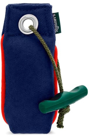 Romneys Suchen Dummy - Der Mini-Dummy für kleine Hunde 100g - Der Pocketdummy ist schwimmfähig und mit Wurfgriff (blau)