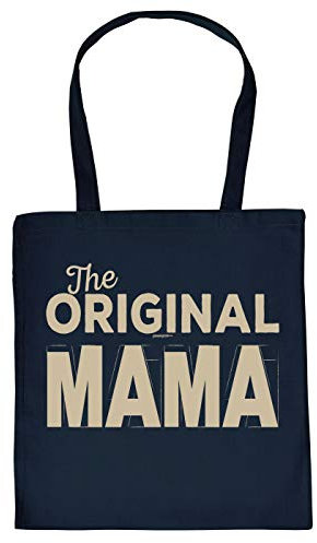 Mama Geschenk-Tasche - Sprüche Baumwolltasche Mutter : The original Mama - Einkaufstasche Eltern - Stoff-Tasche Mami - Farbe: Navyblau