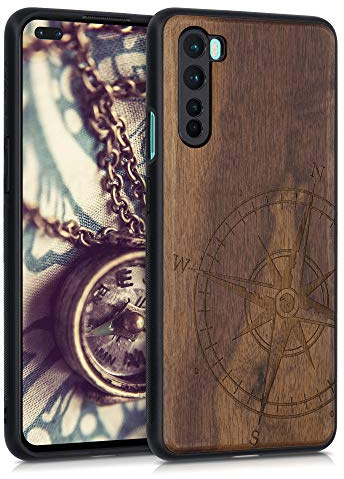 kwmobile Housse Compatible avec OnePlus Nord Coque - Étui de Protection Rigide Antichoc avec Cadre en TPU - Brun foncé